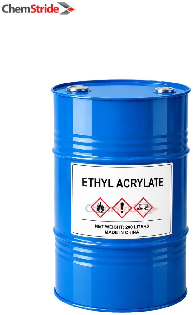 Ethyl Acrylate packaging as supplied by ChemStride