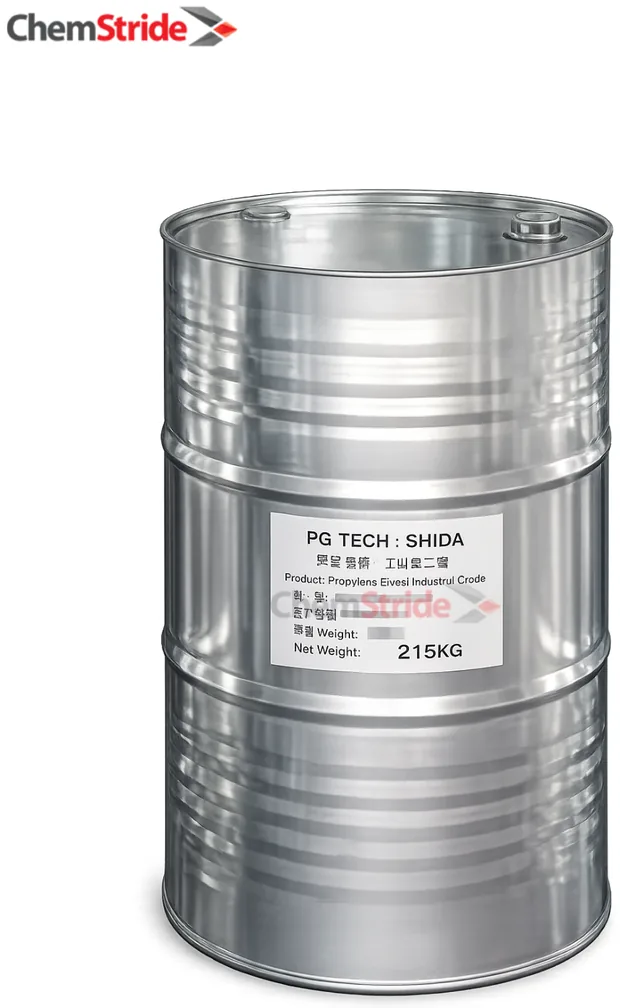 Propylene Glycol Technical Shida packaging as supplied by ChemStride
